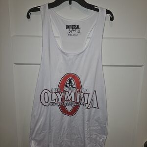 Universal White and Red Olympia Mens Tank Top